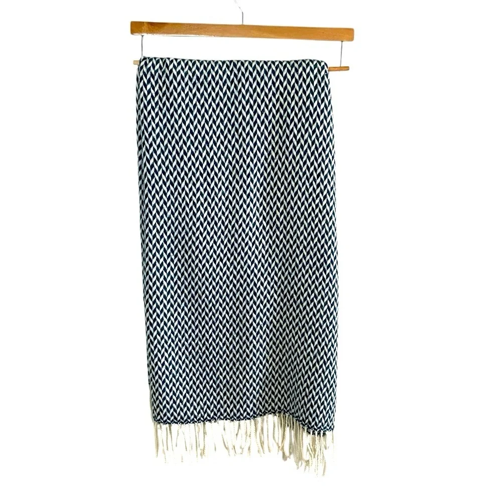 West Elm - Two Tone Green Knit Throw - 44 X 56
